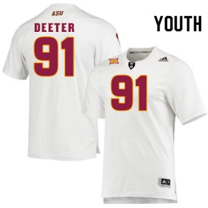 Youth J.P. Deeter White Sun Devils #91 Jersey 580531-479