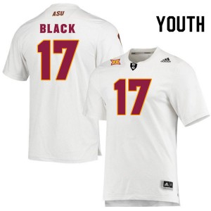 Youth Kaleb Black White Arizona State #17 Jersey 671890-893
