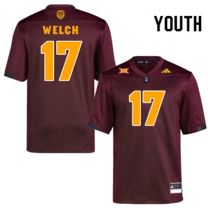 Youth Laterrence Welch Maroon Arizona State University #17 Jersey 774357-140