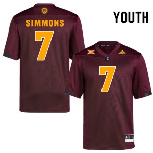 Youth Shamari Simmons Maroon Arizona State University #7 Jersey 173287-910