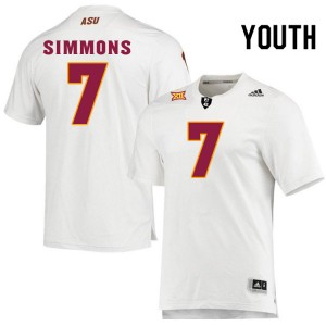 Youth Shamari Simmons White Arizona State #7 Jersey 902012-245