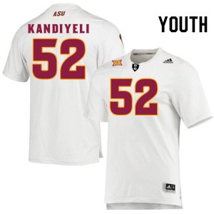 Youth Sirri Kandiyeli White Arizona State Sun Devils #52 Jersey 837819-356
