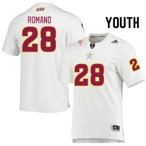 Youth Tommy Romano White Sun Devils #28 Jersey 930617-473