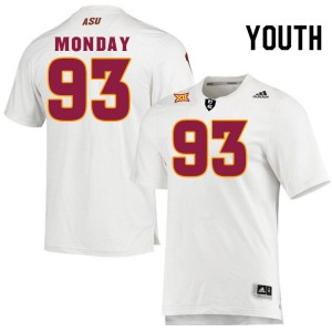 Youth Tristan Monday White Sun Devils #93 Jersey 358350-168