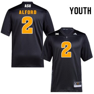 Youth Xavion Alford Black Arizona State University #2 Jersey 444427-472