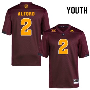 Youth Xavion Alford Maroon Arizona State University #2 Jersey 427719-146
